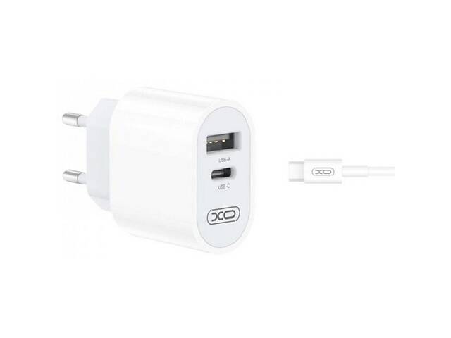 Зарядний пристрій XO L97 Home USB+Type-C 2.4A 12W White (Код товару:24522)