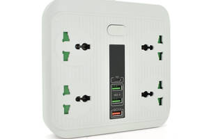 Сетевой фильтр TB-Т18, 4 розетки + 2 USB+ PD, 2 м, сечение 3х0,75мм, 3000W, White, Box