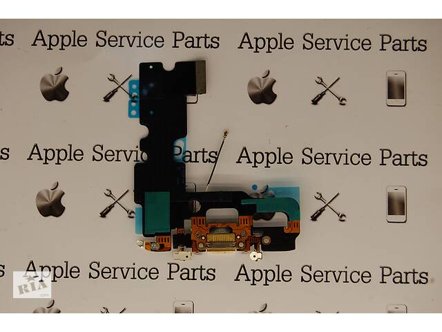 Шлейф Apple iPhone 7 коннектора зарядки, коннектора наушников, с компонентами Silver