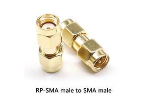 SMA переходник коннектор с RP-SMA male на SMA male со штырьком с 1-й стороны