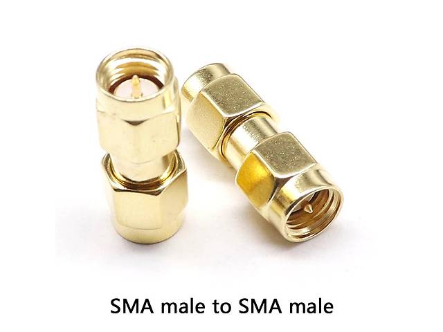 SMA переходник коннектор с SMA male на SMA male со штырьком с 2-х сторон