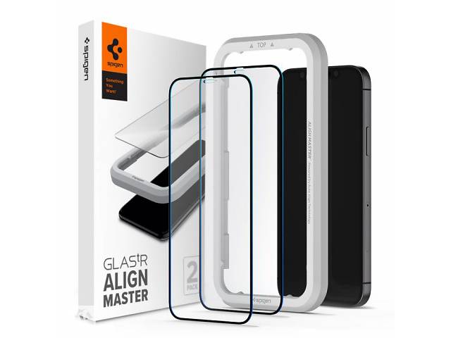 Spigen Защитное стекло Glas tR ALM FC Black (2Pack)%5bдля iPhone 12 mini%5d