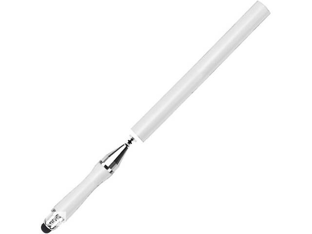 Стілус ручка Universal Drawing 2 в 1 для планшетів та смартфонів White *уцінка, тріщина на корпусі (Код товару:26314)