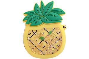 Силиконовый футляр Epik Fruits series with Sparkles Water для наушников AirPods 1/2 + кольцо pineapple / Желтый 749620