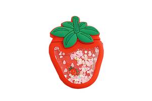 Силиконовый футляр Epik Fruits series with Sparkles Water для наушников AirPods 1/2 + кольцо strawberry / Красный 749621