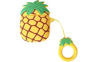 Силиконовый футляр Epik Smile Fruits series для наушников AirPods 1/2 + кольцо Pineapple 748532