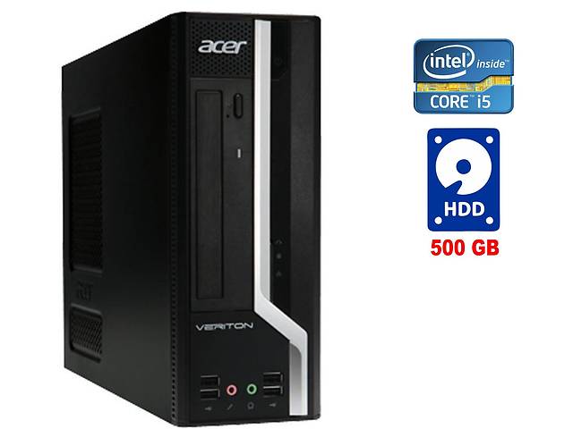 Системный блок Acer Veriton X2611G SFF / Intel Core i5-2500 (4 ядра по 3.3 - 3.7 GHz) / 8 GB DDR3 / 500 GB HDD / Inte...