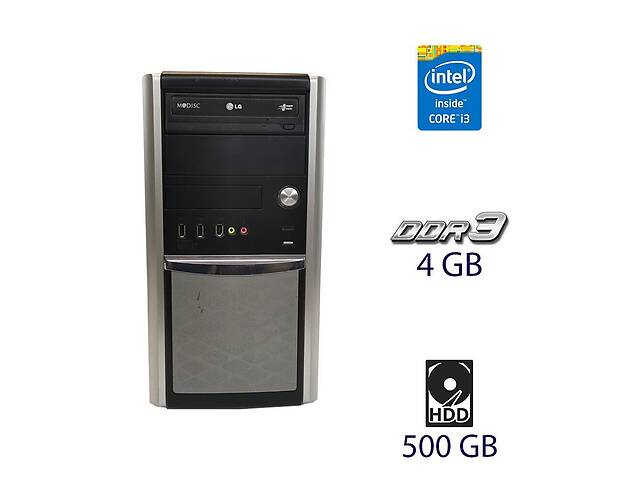 Системний блок Hyundai iTMC Pentino ITMC Business SIEAF Tower/Intel Core i3-2130 (2(4) ядра по 3.4 GHz)/4 GB DDR...