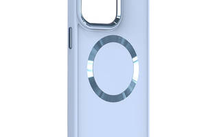 TPU чехол Epik Bonbon Metal Style with MagSafe Apple iPhone 13 6.1' Голубой / Mist blue