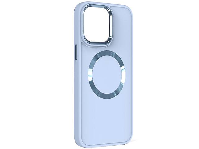 TPU чехол Epik Bonbon Metal Style with MagSafe Apple iPhone 14 6.1' Голубой / Mist blue