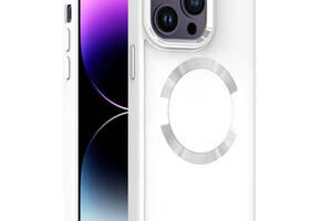 TPU чехол Epik Bonbon Metal Style with MagSafe Apple iPhone 14 Pro 6.1' Белый / White