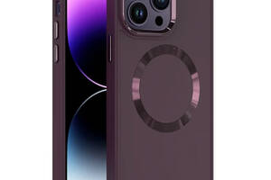 TPU чехол Epik Bonbon Metal Style with MagSafe Apple iPhone 14 Pro 6.1' Бордовый / Plum