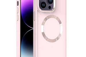 TPU чехол Epik Bonbon Metal Style with MagSafe Apple iPhone 14 Pro 6.1' Розовый / Light pink