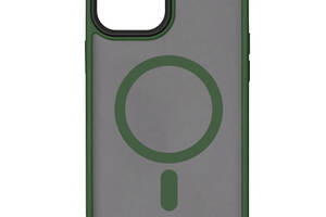 TPU+PC чехол Epik Metal Buttons with Magnetic Safe Apple iPhone 15 Зеленый (1609221)