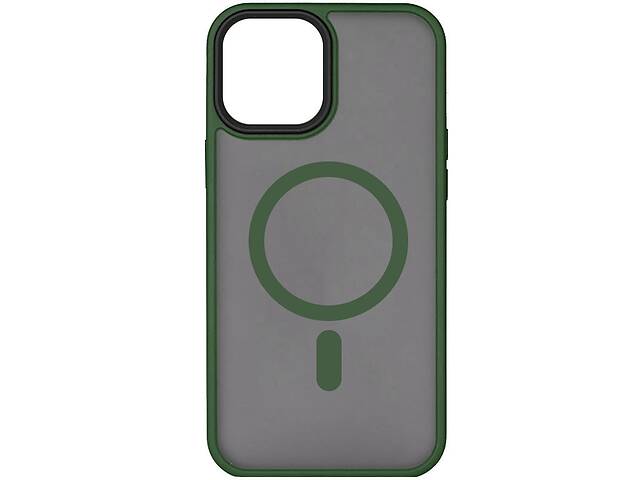 TPU+PC чехол Epik Metal Buttons with Magnetic Safe Apple iPhone 15 Зеленый (1609221)