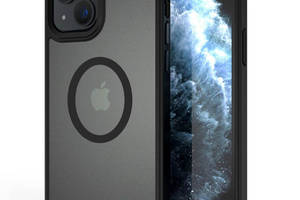 TPU+PC чехол Epik Metal Buttons with MagSafe Apple iPhone 13 6.1' Черный