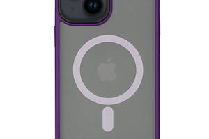 TPU+PC чехол Epik Metal Buttons with MagSafe Apple iPhone 14 6.1' Темно-фиолетовый
