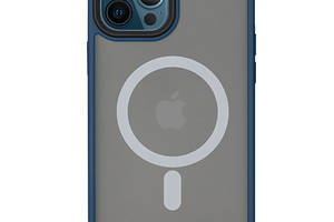 TPU+PC чехол Epik Metal Buttons with MagSafe Apple iPhone 14 Pro 6.1' Синий