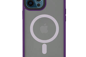 TPU+PC чехол Epik Metal Buttons with MagSafe Apple iPhone 14 Pro 6.1' Темно-фиолетовый