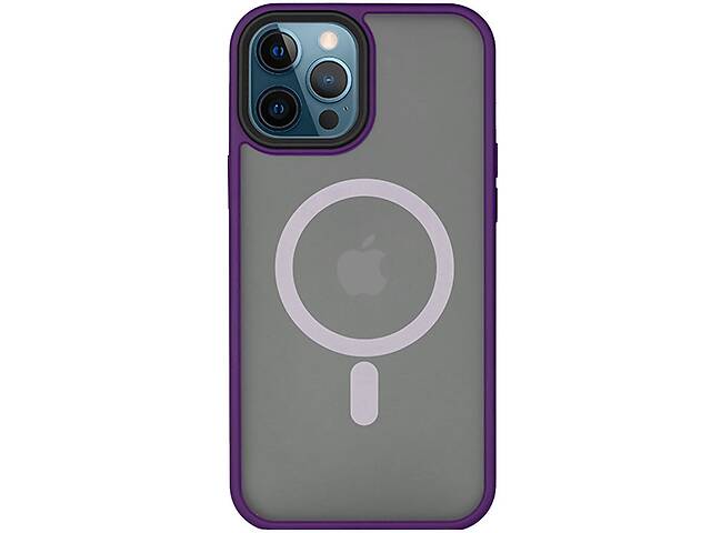 TPU+PC чехол Epik Metal Buttons with MagSafe Apple iPhone 14 Pro 6.1' Темно-фиолетовый