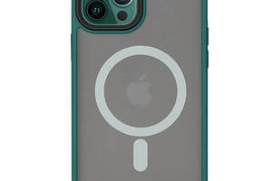 TPU+PC чехол Epik Metal Buttons with MagSafe Apple iPhone 14 Pro 6.1' Зеленый
