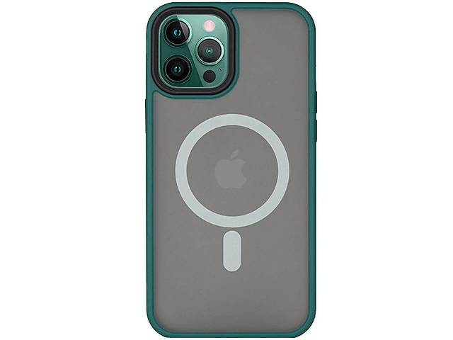 TPU+PC чехол Epik Metal Buttons with MagSafe Apple iPhone 14 Pro 6.1' Зеленый