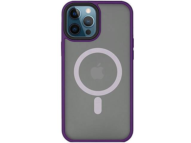 TPU+PC чехол Epik Metal Buttons with MagSafe Apple iPhone 14 Pro Max 6.7' Темно-фиолетовый