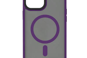TPU+PC чехол Epik Metal Buttons with MagSafe Apple iPhone 15 6.1' Темно-фиолетовый