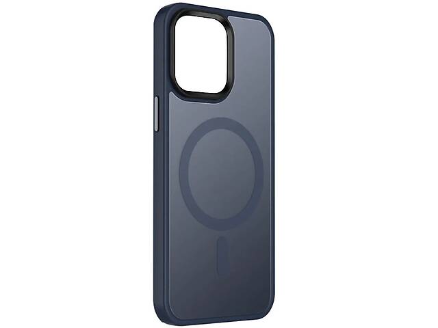 TPU+PC чехол Epik Metal Buttons with MagSafe Colorful Apple iPhone 14 6.1' Синий