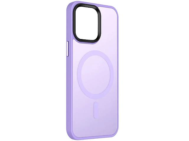 TPU+PC чехол Epik Metal Buttons with MagSafe Colorful Apple iPhone 14 6.1' Сиреневый