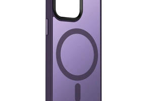 TPU+PC чехол Epik Metal Buttons with MagSafe Colorful Apple iPhone 15 6.1' Темно-фиолетовый