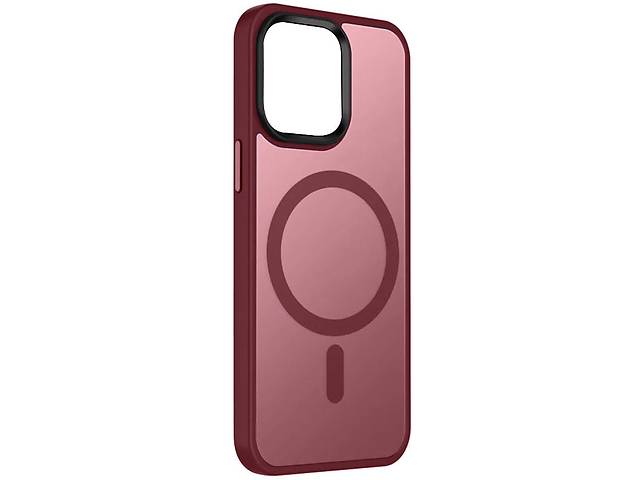 TPU+PC чехол Epik Metal Buttons with MagSafe Colorful Apple iPhone 15 Pro 6.1' Бордовый