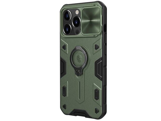 TPU+PC чехол Nillkin CamShield Armor no logo шторка на камеру Apple iPhone 13 Pro 6.1' Зеленый