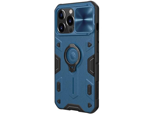 TPU+PC чехол Nillkin CamShield Armor no logo шторка на камеру Apple iPhone 13 Pro 6.1' Синий