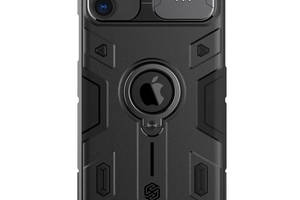 TPU+PC чехол Nillkin CamShield Armor шторка на камеру Apple iPhone 11 6.1' Черный