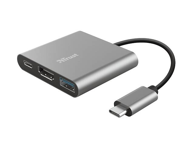 Trust Dalyx 3-in-1 Multiport USB-C Adapter ALUMINIUM