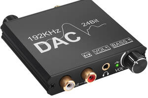 Цифро-аналоговый преобразователь звукового сигнала с оптического TOSLINK Addap DAC-01 SPDIF и коаксиального на RCA и...