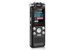 Цифровой диктофон с таймером для записи голоса Sttwunake V59, стерео, 8 Гб, черный