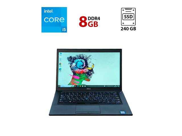 Ультрабук Б-класс Dell Latitude E7480 / 14' (1920x1080) IPS / Intel Core i5-6300U (2 (4) ядра по 2.4 - 3.0 GHz) / 8 G...