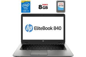 Ультрабук Б-класс HP EliteBook 840 G1 / 14' (1600x900) TN / Intel Core i5-4300U (2 (4) ядра по 1.9 - 2.9 GHz) / 8 GB...