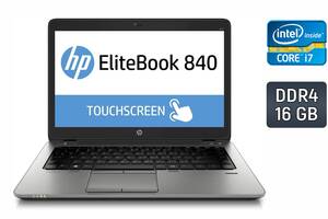 Ультрабук Б-класс HP EliteBook 840 G4 / 14' (1920x1080) TN Touch / Intel Core i7-7600U (2 (4) ядра по 2.8 - 3.9 GHz)...