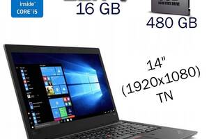 Ультрабук Б-класс Lenovo ThinkPad L480 / 14' (1920x1080) TN / Intel Core i5-8350U (4 (8) ядра по 1.7 - 3.6 GHz) / 16...