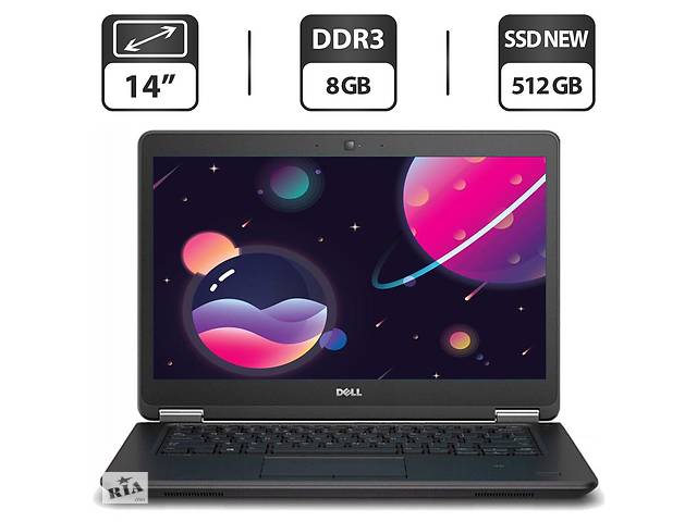 Ультрабук Dell Latitude E7450 / 14' (1366x768) TN / Intel Core i5-5200U (2 (4) ядра по 2.2 - 2.7 GHz) / 8 GB DDR3 / 5...