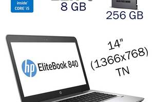 Ультрабук HP EliteBook 840 G3 / 14' (1366x768) TN / Intel Core i5-6300U (2 (4) ядра по 2.4 - 3.0 GHz) / 8 GB DDR4 / 2...