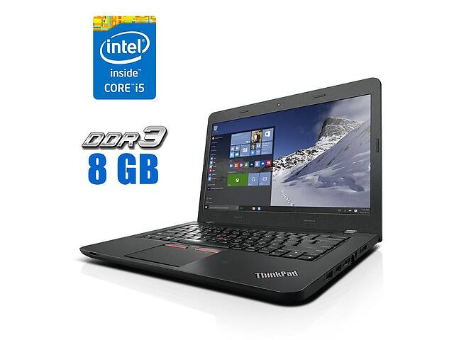 Ультрабук Lenovo ThinkPad Edge E460 / 14' (1920x1080) IPS / Intel Core i5-6200U (2 (4) ядра по 2.3 - 2.8 GHz) / 8 GB...
