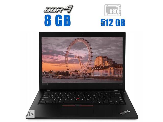 Ультрабук Lenovo ThinkPad L490 / 14' (1920x1080) IPS / Intel Core i3-8145U (2 (4) ядра по 2.1 - 3.9 GHz) / 8 GB DDR4...