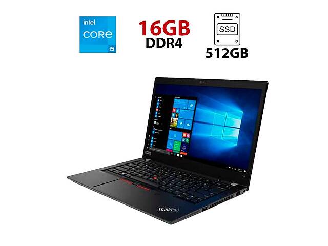 Ультрабук Lenovo ThinkPad T14 Gen 1 / 14' (1920x1080) IPS / Intel Core i5-10310U (4 (8) ядра по 1.7 - 4.4 GHz) / 16 G...