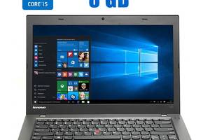 Ультрабук Lenovo ThinkPad T450 / 14' (1600x900) TN / Intel Core i5-5300U (2 (4) ядра по 2.3 - 2.9 GHz) / 8 GB DDR3 /...