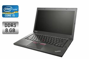 Ультрабук Lenovo ThinkPad T450 / 14' (1600x900) TN / Intel Core i5-5300U (2 (4) ядра по 2.3 - 2.9 GHz) / 8 GB DDR3 /...
