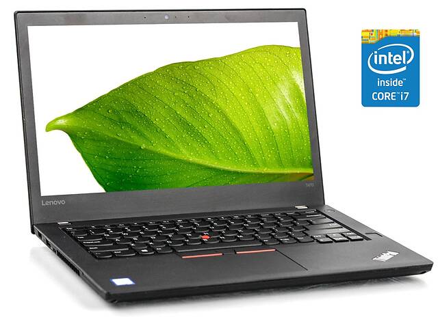 Ультрабук Lenovo ThinkPad T470 / 14' (1920x1080) IPS / Intel Core i7-7600U (2 (4) ядра по 2.8 - 3.9 GHz) / 16 GB DDR4...